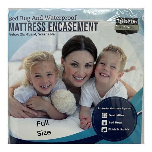 Zippered Mattress Encasement Waterproof Full Size Bed Cover - Picture 1 of 5
